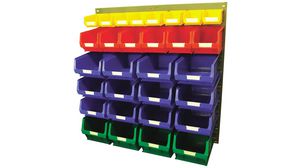 Louvre Panel Storage Unit, 914 x 914mm, Red / Blue / Green / Yellow
